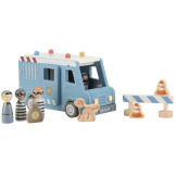 WÓZ POLICYJNY drewniany samochód z figurkami i akcesoriami FSC Little Dutch 2+