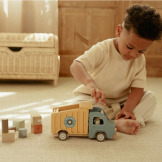 WYWROTKA drewniany samochód z figurkami i akcesoriami śmieciarka FSC Little Dutch 2+
