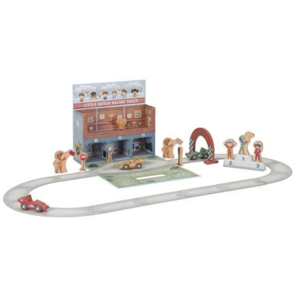 PRZENOŚNY TOR WYŚCIGOWY z akcesoriami w walizeczce FSC Little Dutch 18m+