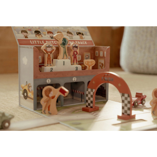 PRZENOŚNY TOR WYŚCIGOWY z akcesoriami w walizeczce FSC Little Dutch 18m+