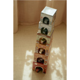 WIEŻA DO UKŁADANIA zestaw 6 kartoników + 6 autek FSC Little Dutch 18m+