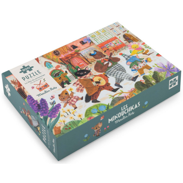 ŚWIĘTO WIOSNY puzzle tekturowe dla dzieci 500 el. Les Minouchkas Moulin Roty 8+