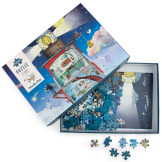 LATARNIA MORSKA puzzle tekturowe dla dzieci 500 el. z plakatem Moulin Roty 8+