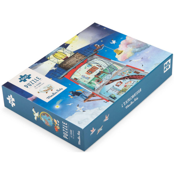 LATARNIA MORSKA puzzle tekturowe dla dzieci 500 el. z plakatem Moulin Roty 8+