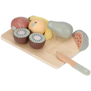 OWOCE drewniany zestaw do krojenia z deską FSC Little Dutch 3+