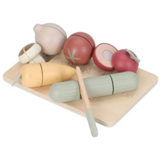 WARZYWA drewniany zestaw do krojenia z deską FSC Little Dutch 3+