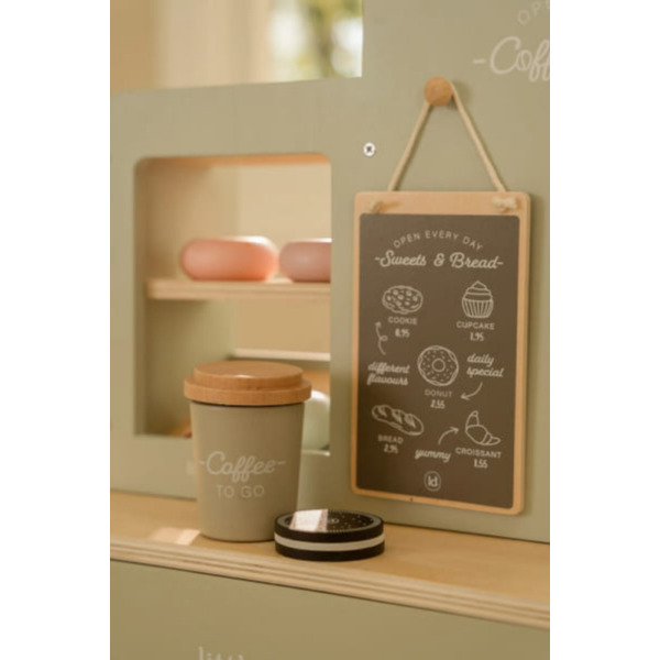 DREWNIANA KAWIARENKA zabawa w dom, kuchnię i gotowanie FSC Little Dutch 3+