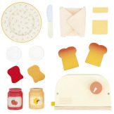 DREWNIANY TOSTER zestaw śniadaniowy z tosterem i 12 akcesoriami Shiny Grandma 3+