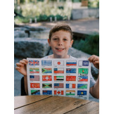 MAPA ŚWIATA duża dwustronna silikonowa mata do kolorowania A3 z 9 pisakami zmazywalnymi HeyDoodle 3+