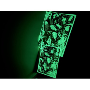 MORSKIE GŁĘBINY duża świecąca w ciemności silikonowa mata do kolorowania A3 z 9 pisakami zmazywalnymi  HeyDoodle 3+