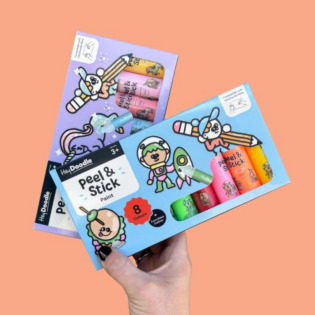 BROKATOWE FARBKI WITRAŻOWE do tworzenia naklejek Peel&Stick Paint HeyDoodle 3+