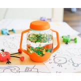 Pomarańczowy SŁOIK SENSORYCZNY do napełnienia wodą Glo Pals  18msc+