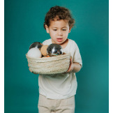 UNIKALNY KOSZYK Z LIŚCI PALMY ręcznie pleciony w Hiszpanii Petit Boum