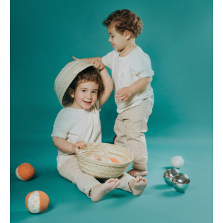 UNIKALNY KOSZYK Z LIŚCI PALMY ręcznie pleciony w Hiszpanii Petit Boum