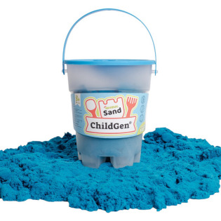 Piasek kinetyczny NIEBIESKI z foremką 100% NATURALNY SKŁAD 500 g zapach brzoskwiniowy ChildGen 3+