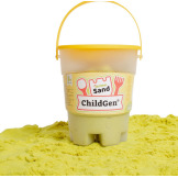 Piasek kinetyczny ŻÓŁTY z foremką 100% NATURALNY SKŁAD 500 g zapach brzoskwiniowy ChildGen 3+