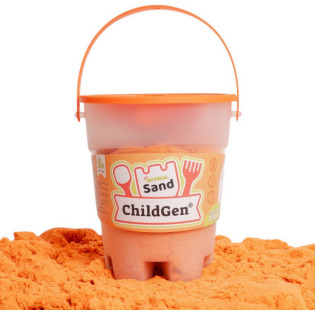 Piasek kinetyczny POMARAŃCZOWY z foremką 100% NATURALNY SKŁAD 500 g zapach brzoskwiniowy ChildGen 3+
