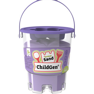 Piasek kinetyczny FIOLETOWY z foremką 100% NATURALNY SKŁAD 500 g zapach brzoskwiniowy ChildGen 3+