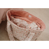 TORBA NA PIELUCHY i akcesoria dla lalek beżowa w kwiatuszki Little Dutch 3+