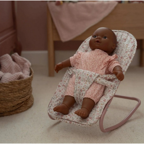 LEŻACZEK BUJACZEK dla lalek beżowy w kwiatuszki Little Dutch 3+