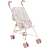 PARASOLKA wózek składany dla lalek beżowa spacerówka w kwiatuszki Little Dutch 3+