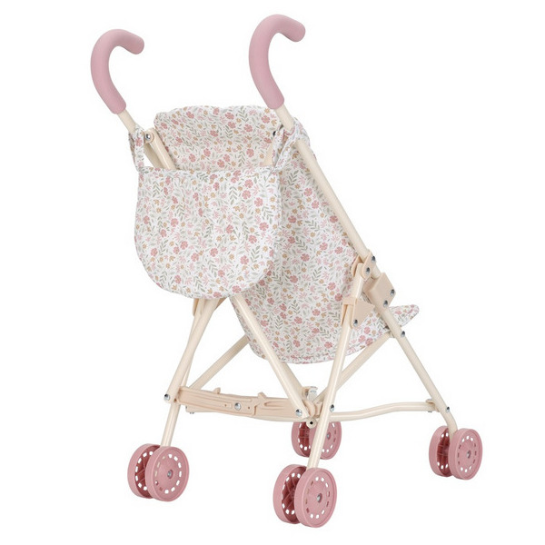 PARASOLKA wózek składany dla lalek beżowa spacerówka w kwiatuszki Little Dutch 3+