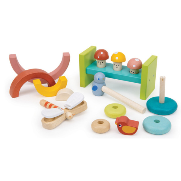 MUZYCZNY OGRÓD zestaw pierwszych drewnianych instrumentów muzycznych Mentari 18 msc+