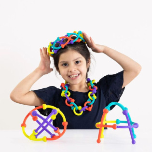 SILIKONOWE KLOCKI innowacyjne przyssawki 46 el. Plip Kit Fat Brain Toy 5+