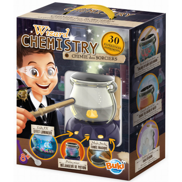MAGICZNA CHEMIA zestaw naukowy 30 eksperymentów Wizard Chemistry BUKI 8+