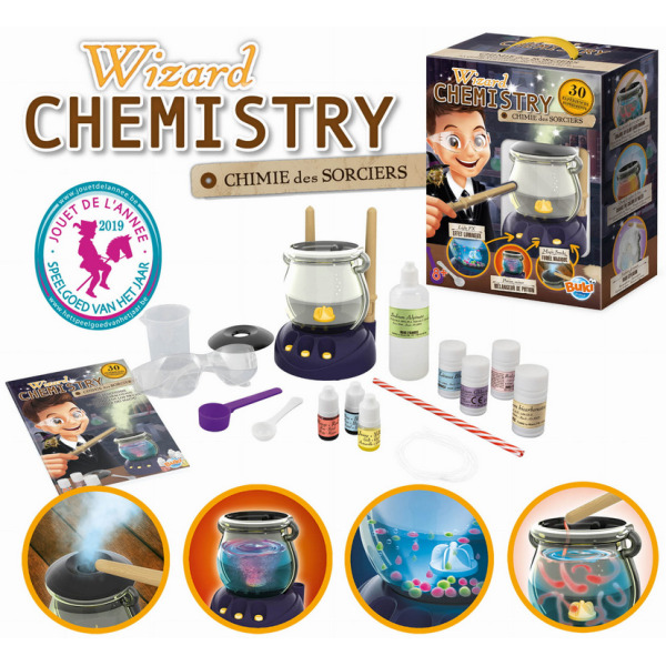 MAGICZNA CHEMIA zestaw naukowy 30 eksperymentów Wizard Chemistry BUKI 8+