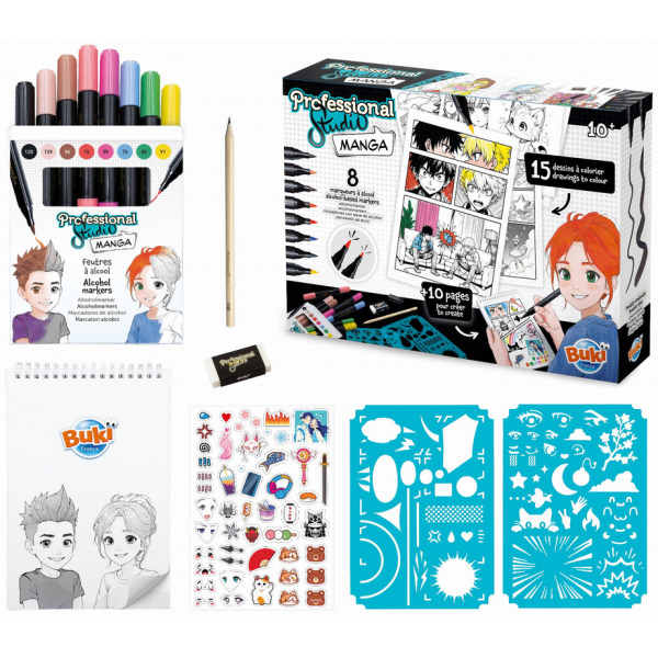 KOMIKSY MANGA zestaw kreatywny do nauki rysowania Professional Studio BUKI 10+