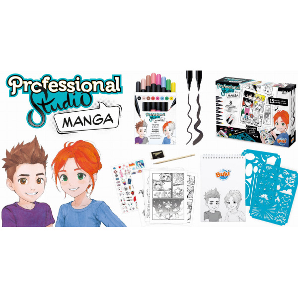 KOMIKSY MANGA zestaw kreatywny do nauki rysowania Professional Studio BUKI 10+