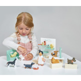 SALON PIĘKNOŚCI DLA PSÓW drewniane figurki z akcesoriami do zabawy Tender Leaf Toys 3+
