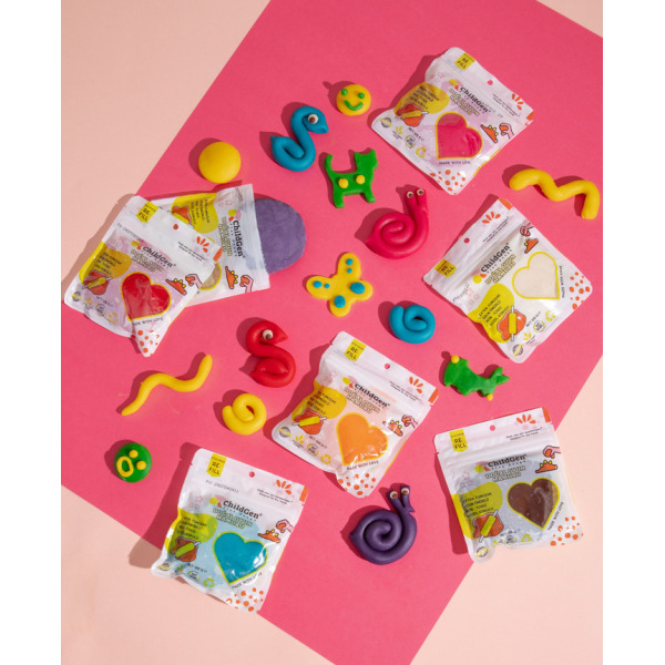 9 kolorów NATURALNA CIASTOLINA W SASZETCE re-fill 9 szt. x 125g Play Dough ChildGen 3+