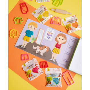 MODA - ubieranki i fryzury zestaw kreatywny 100% naturalna ciastolina 5 szt. x 125g i akcesoria ChildGen 3+