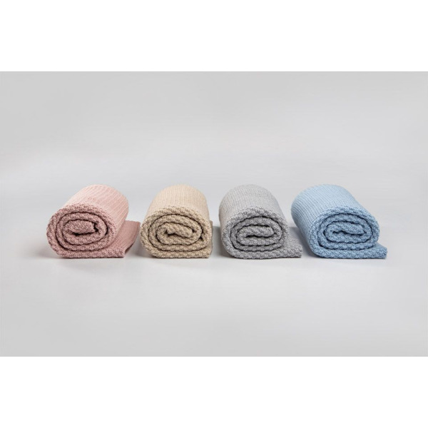 WARM BEIGE kocyk wełniany merino premium collection 80 x 100 cm