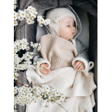 WARM BEIGE kocyk wełniany merino premium collection 80 x 100 cm