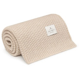WARM BEIGE kocyk wełniany merino premium collection 80 x 100 cm