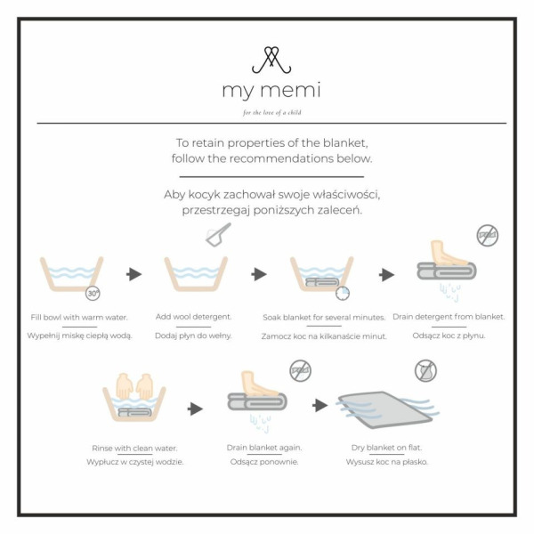 CREAM kocyk wełniany merino Pearl premium collection 80 x 100 cm