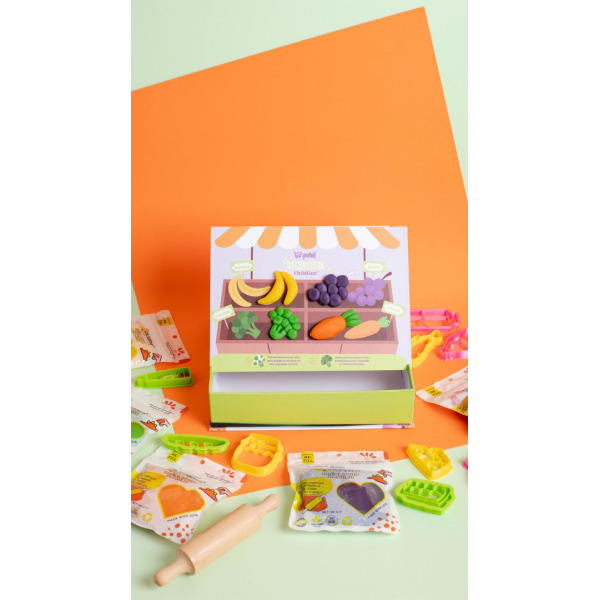 SKLEP - produkty spożywcze zestaw kreatywny 100% naturalna ciastolina 5 szt. x 125g i akcesoria ChildGen 3+