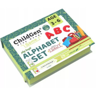 ALFABET - literki zestaw kreatywny 100% naturalna ciastolina 5 szt. x 125g i akcesoria ChildGen 3+