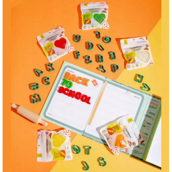 ALFABET - literki zestaw kreatywny 100% naturalna ciastolina 5 szt. x 125g i akcesoria ChildGen 3+