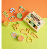 WIOSNA naturalna ciastolina 3 kolory: żółty, pomarańczowy, zielony x 125g i 8 kształtów MINI PREMIUM SET ChildGen 3+