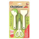 ZESTAW NARZĘDZI do modelowania ciastoliny i ćwiczenia motoryki małej, akcesoria, nożyczki, szczypce 3 sztuki ChildGen 3+