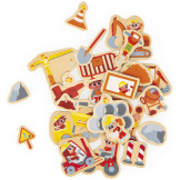 PLAC BUDOWY drewniane magnesy na lodówkę 24 szt. Janod 2+