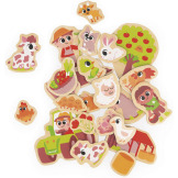 NA FARMIE drewniane magnesy na lodówkę 24 szt. Janod 2+