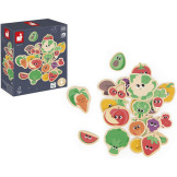 OWOCE I WARZYWA drewniane magnesy na lodówkę 24 szt. Janod 2+