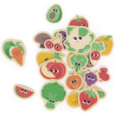 OWOCE I WARZYWA drewniane magnesy na lodówkę 24 szt. Janod 2+