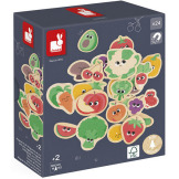 OWOCE I WARZYWA drewniane magnesy na lodówkę 24 szt. Janod 2+