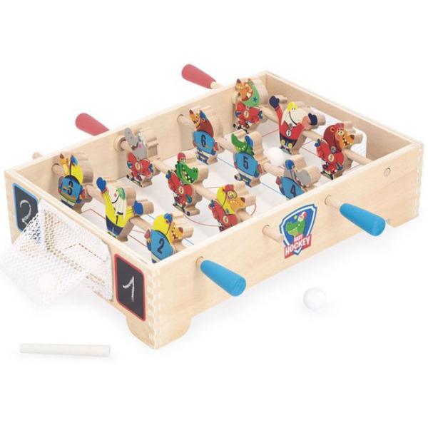 MINI HOKEJ drewniana gra zręcznościowa piłkarzyki Applepop Janod 3+